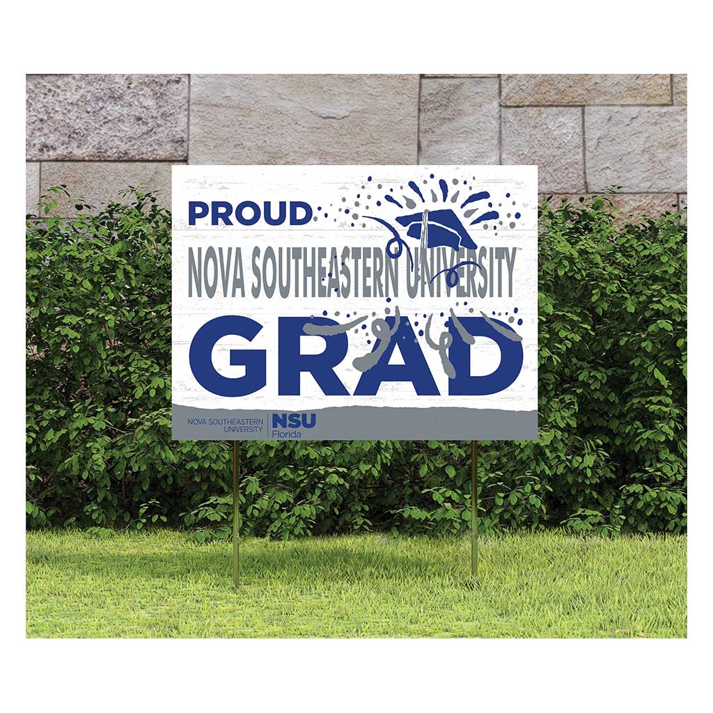 18x24 Lawn Sign Proud Grad With Logo Nova Southeastern University Sharks