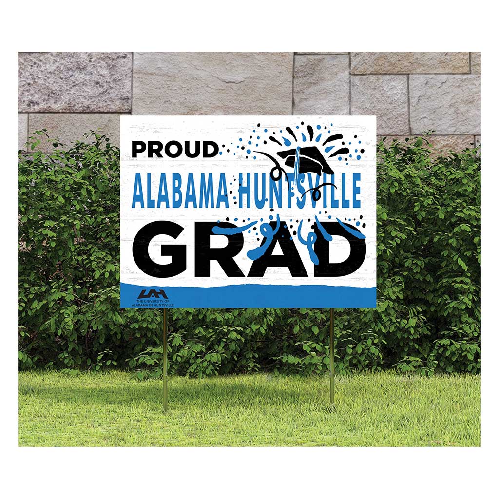 18x24 Lawn Sign Proud Grad With Logo Alabama Huntsville Chargers
