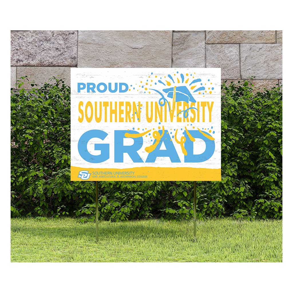 18x24 Lawn Sign Proud Grad With Logo Southern University Jaguars