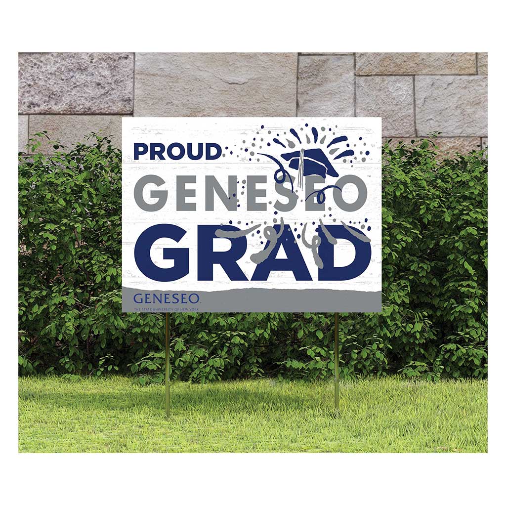 18x24 Lawn Sign Proud Grad With Logo Geneseo State University Knights