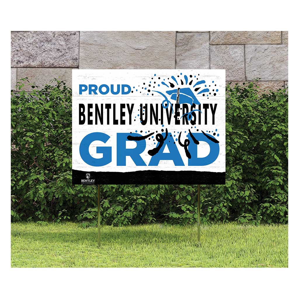 18x24 Lawn Sign Proud Grad With Logo Bentley University Falcons