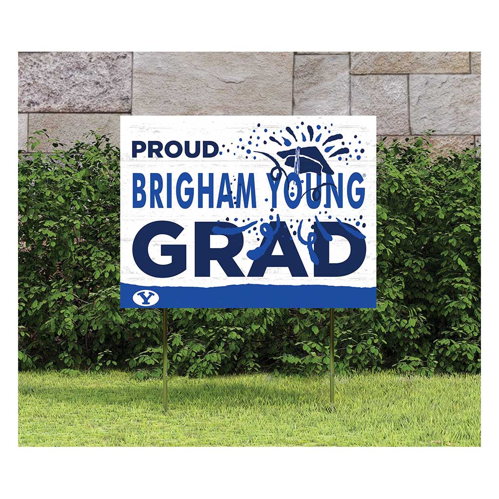 18x24 Lawn Sign Proud Grad With Logo Brigham Young Cougars