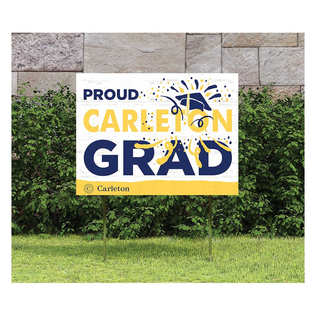 18x24 Lawn Sign Proud Grad With Logo Carleton College Knights