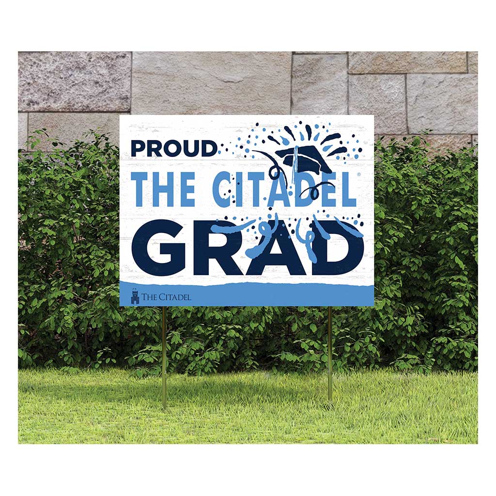 18x24 Lawn Sign Proud Grad With Logo Citadel Bulldogs