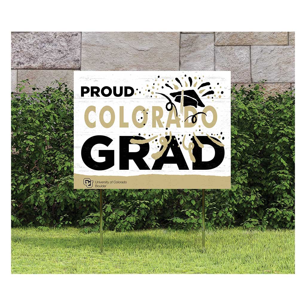 18x24 Lawn Sign Proud Grad With Logo Colorado (Boulder) Buffaloes
