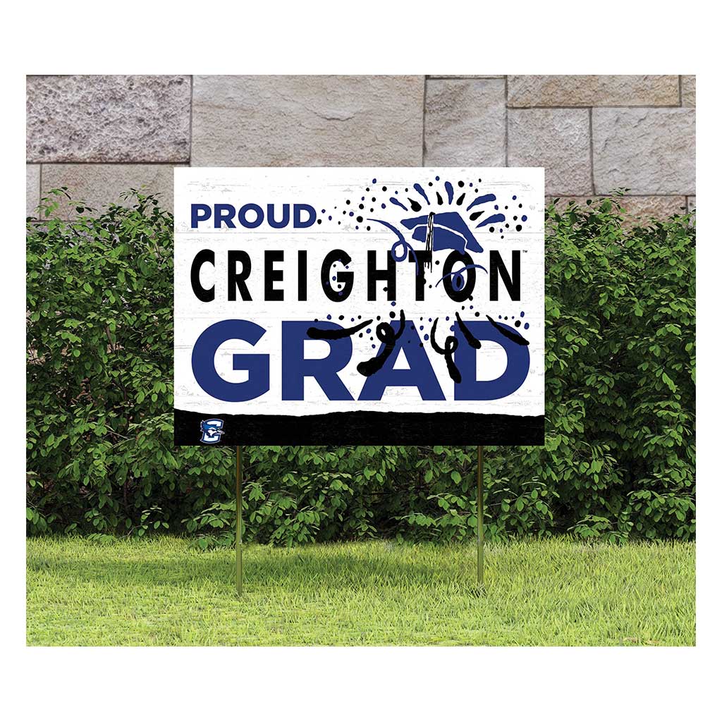 18x24 Lawn Sign Proud Grad With Logo Creighton Bluejays