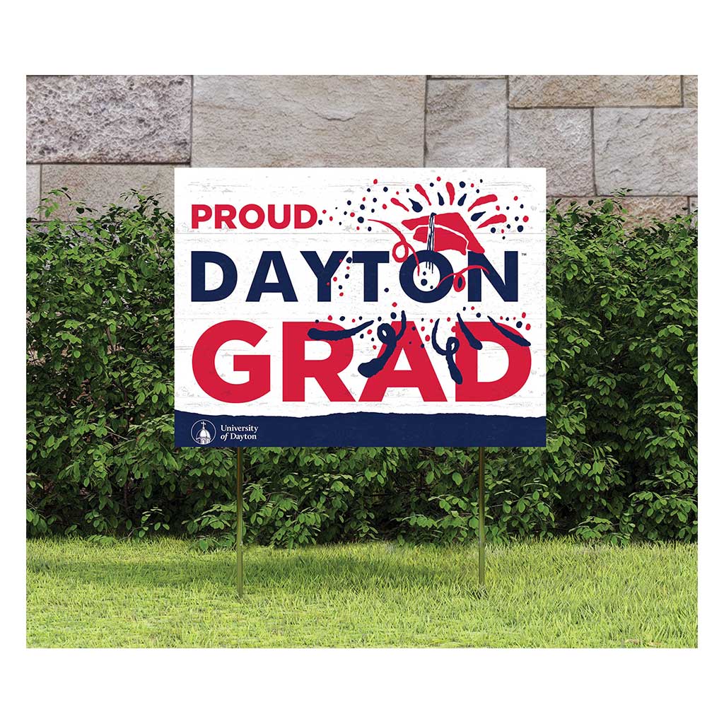 18x24 Lawn Sign Proud Grad With Logo Dayton Flyers
