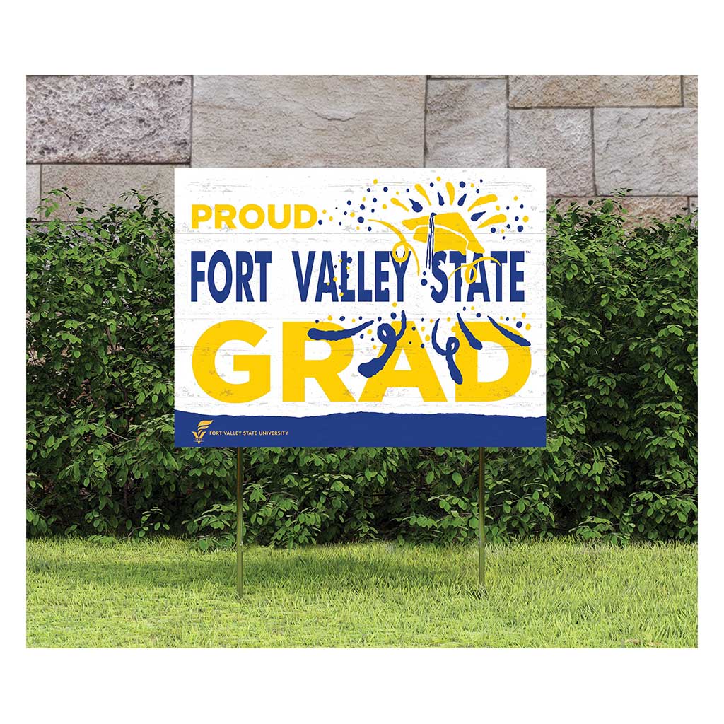 18x24 Lawn Sign Proud Grad With Logo Fort Valley State Wildcats
