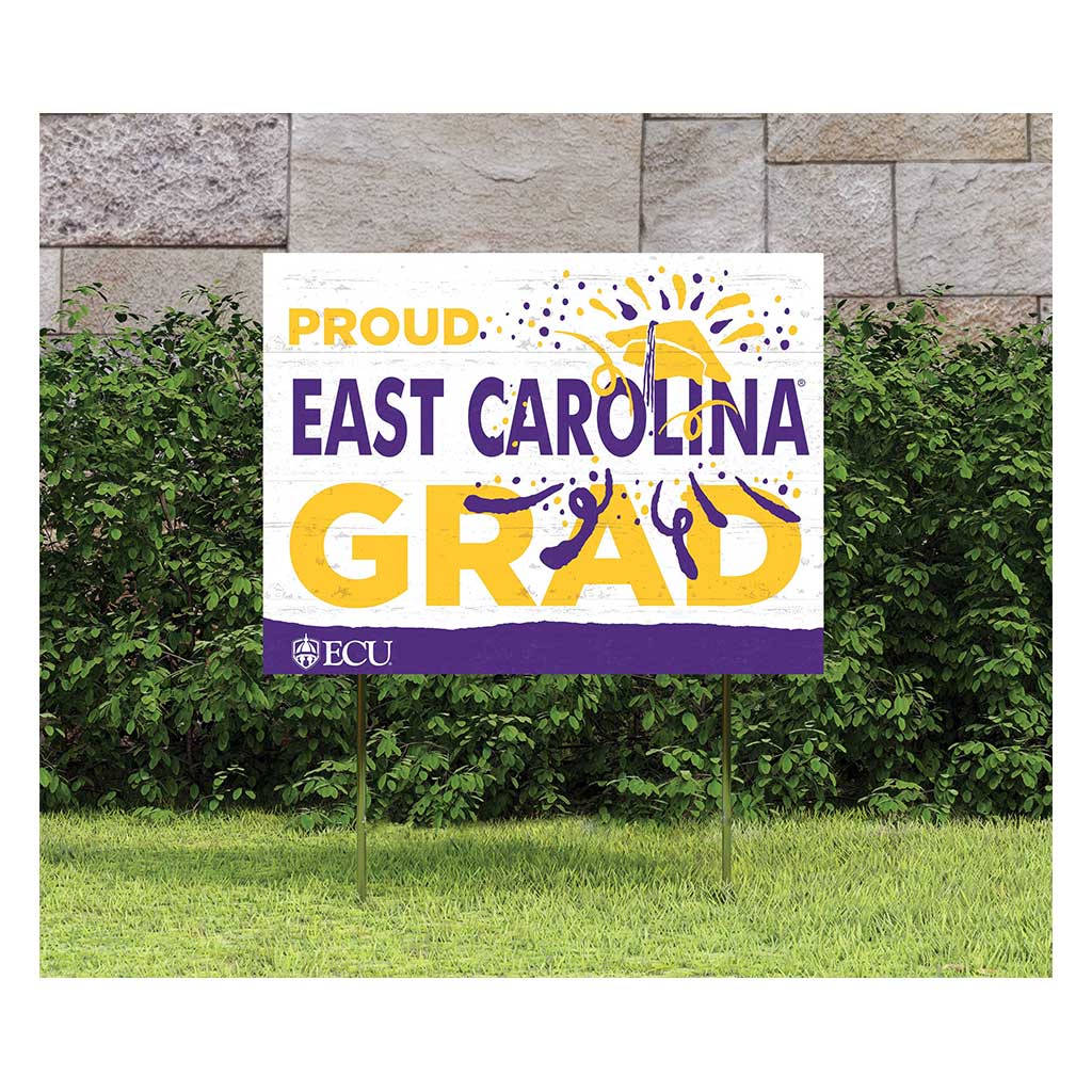 18x24 Lawn Sign Proud Grad With Logo East Carolina Pirates