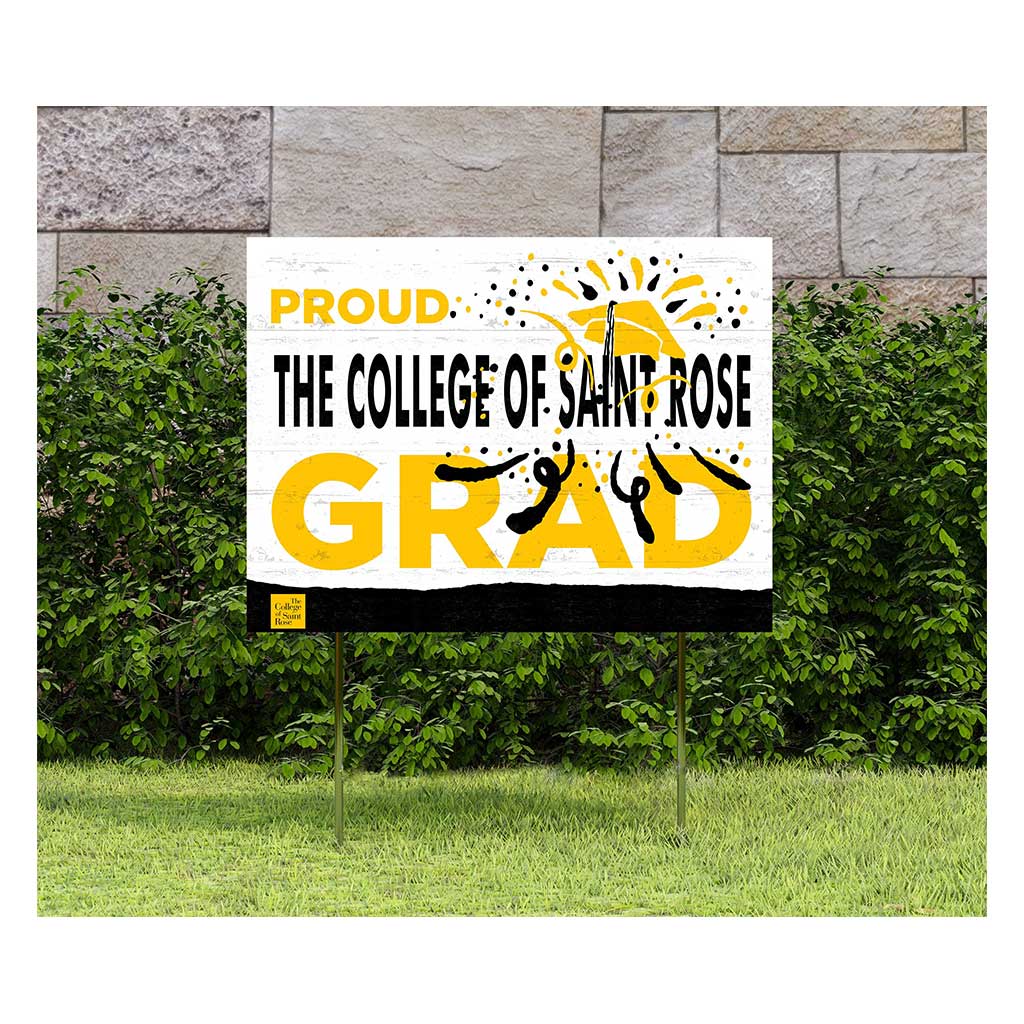 18x24 Lawn Sign Proud Grad With Logo The College of Saint Rose Golden Knights
