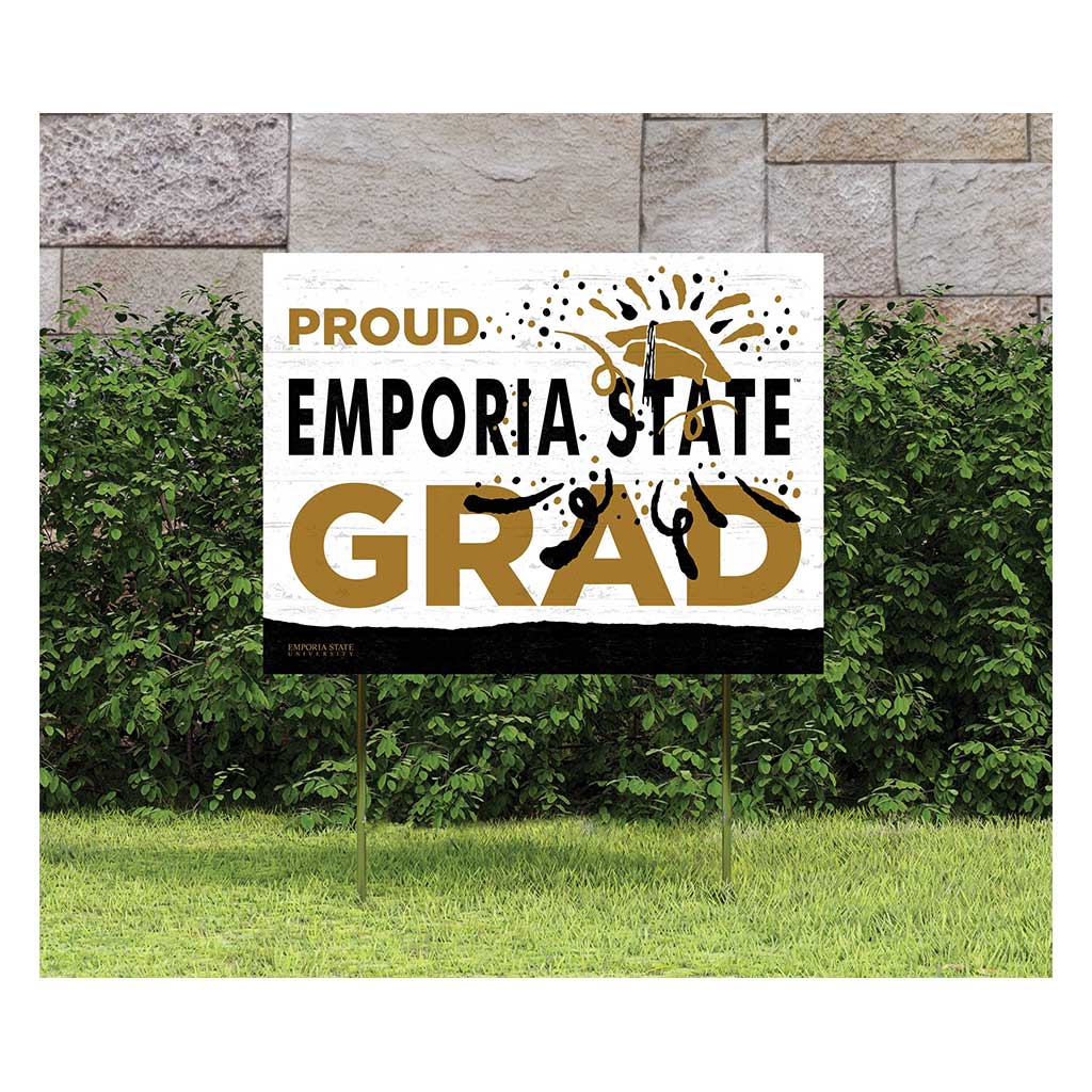 18x24 Lawn Sign Proud Grad With Logo Emporia State Hornets
