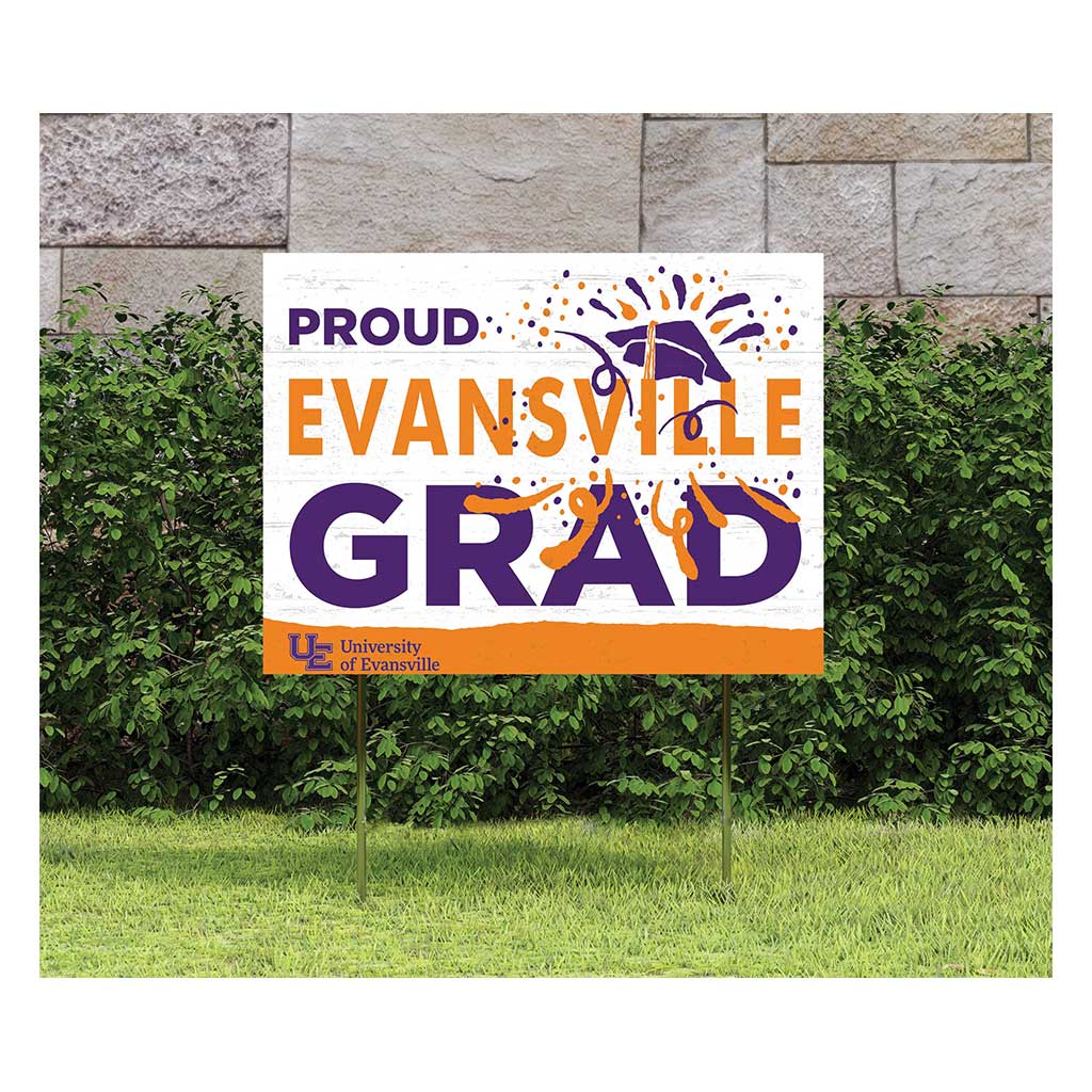 18x24 Lawn Sign Proud Grad With Logo University of Evansville