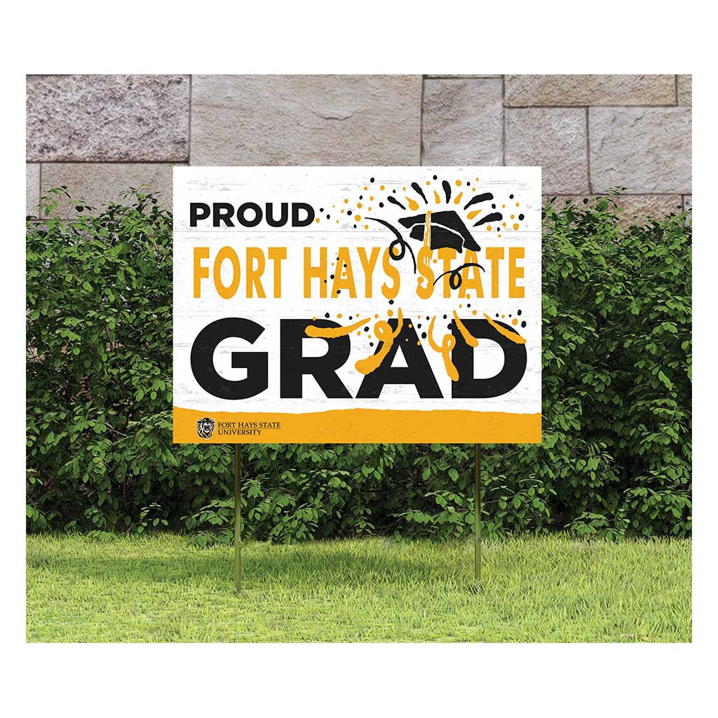 18x24 Lawn Sign Proud Grad With Logo Fort Hays State Tigers