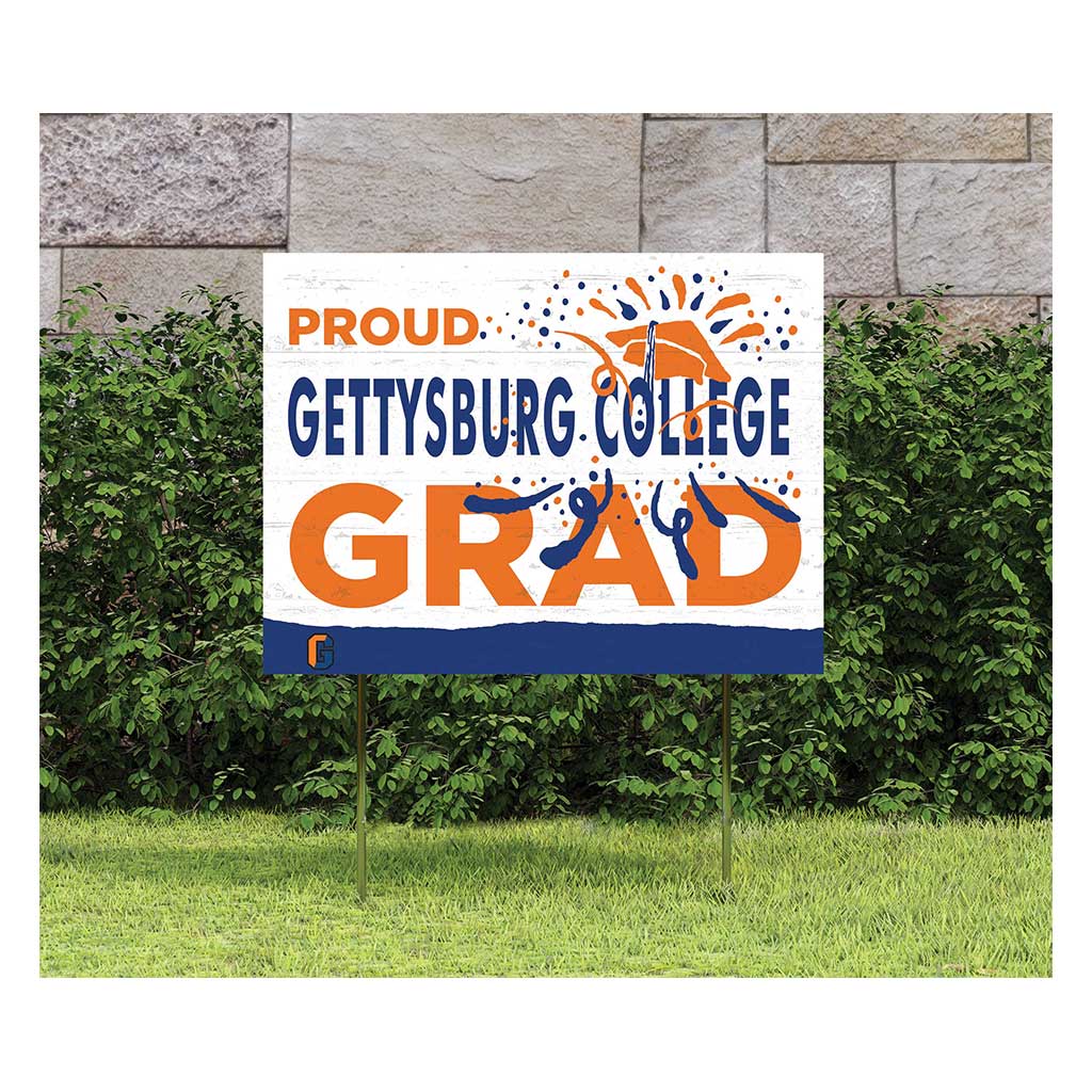 18x24 Lawn Sign Proud Grad With Logo Gettysburg College Bullets