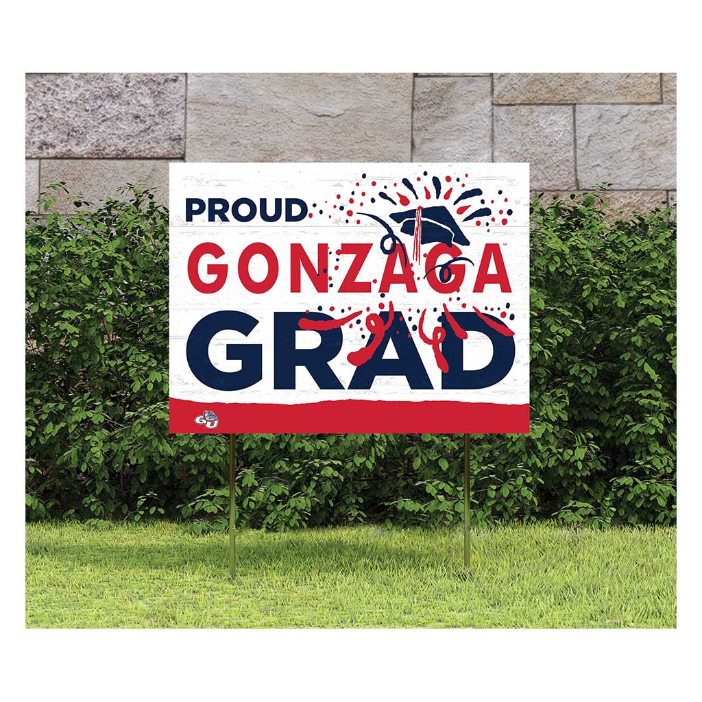 18x24 Lawn Sign Proud Grad With Logo Gonzaga Bulldogs