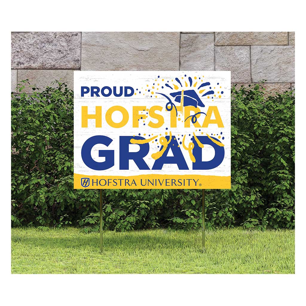 18x24 Lawn Sign Proud Grad With Logo Hofstra Pride