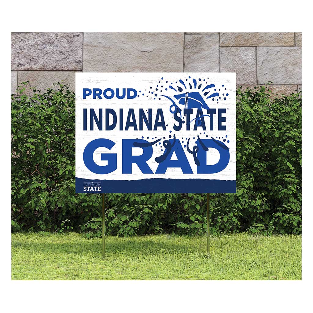 18x24 Lawn Sign Proud Grad With Logo Indiana State Sycamores