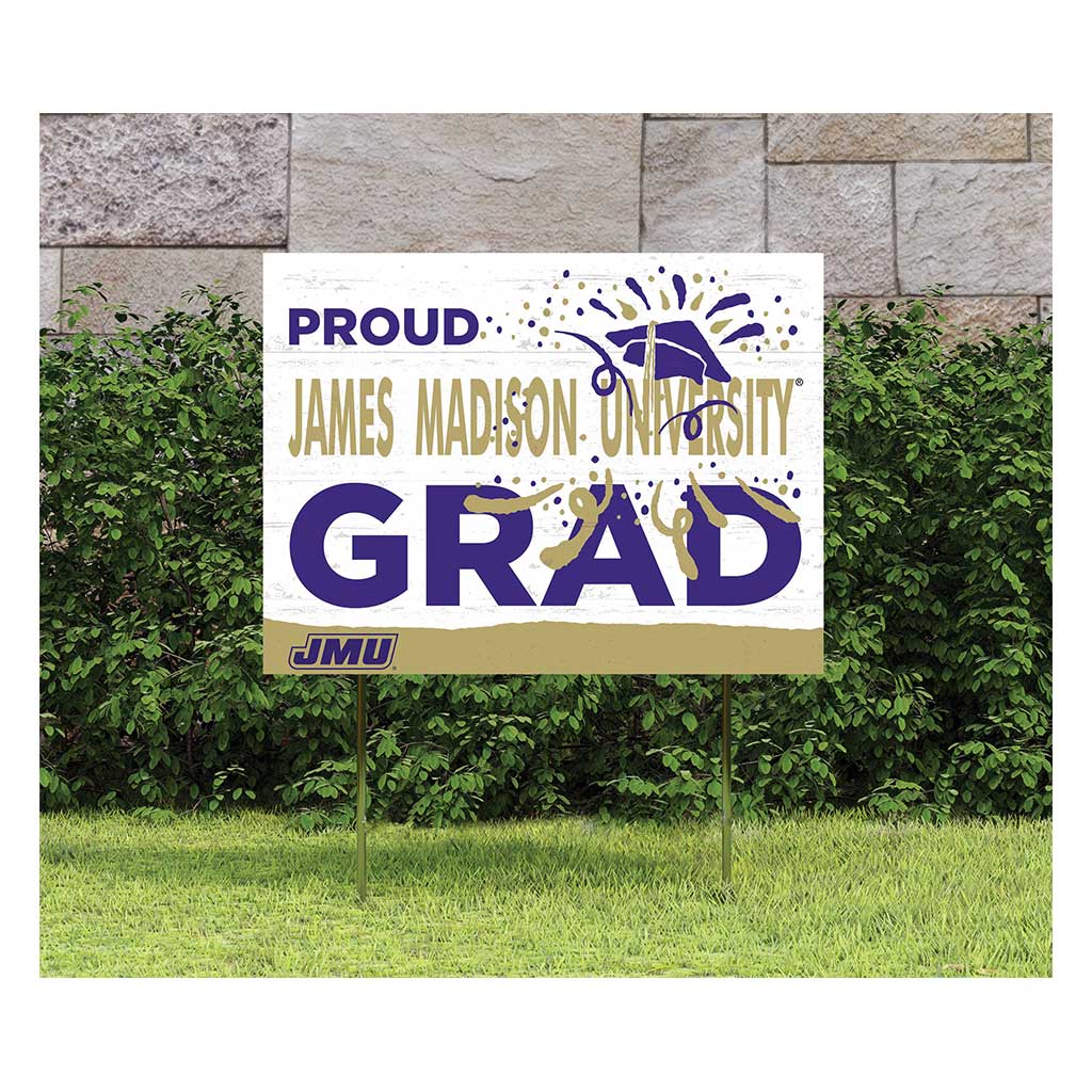 18x24 Lawn Sign Proud Grad With Logo James Madison Dukes