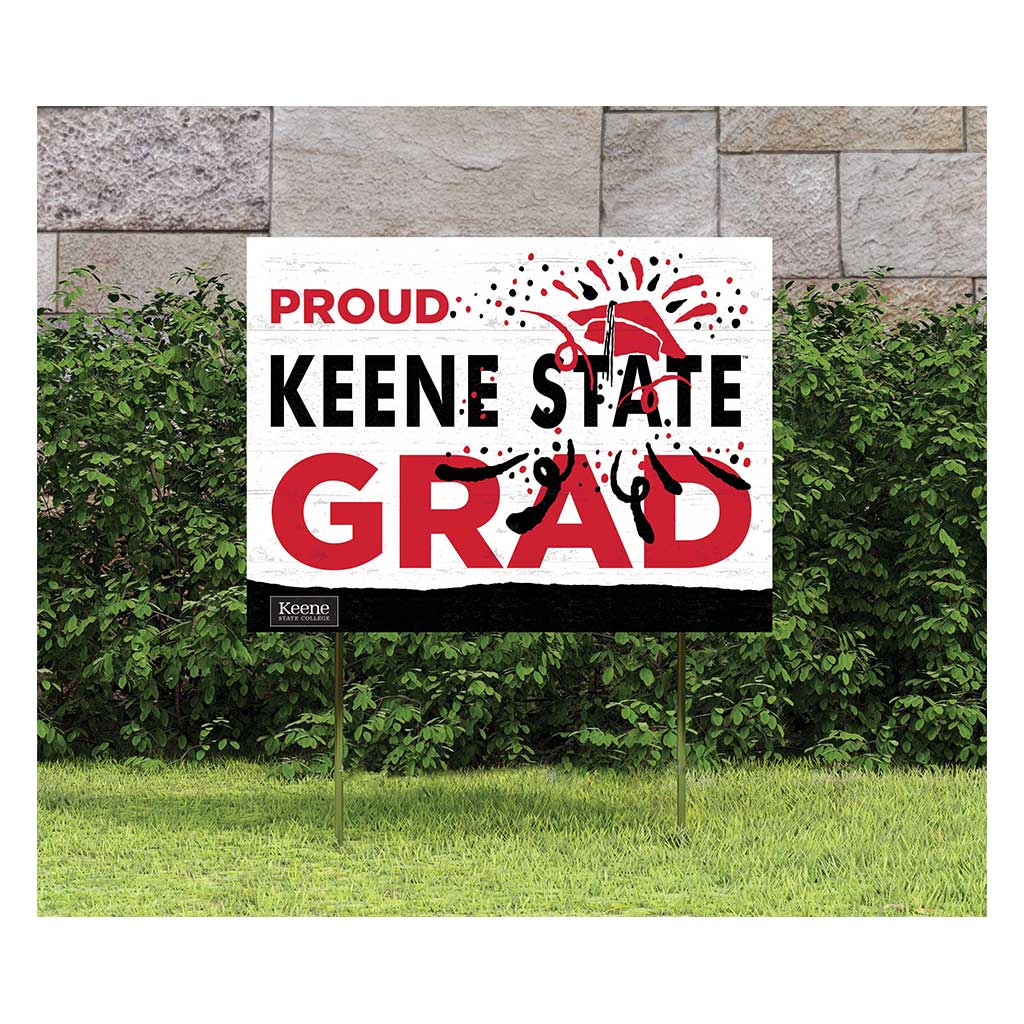 18x24 Lawn Sign Proud Grad With Logo Keene State College Owls