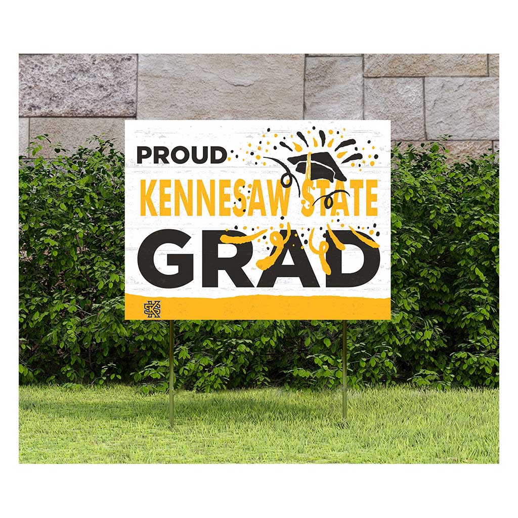 18x24 Lawn Sign Proud Grad With Logo Kennesaw State Owls