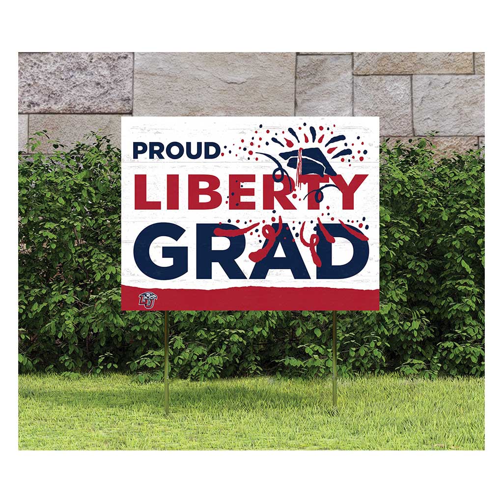 18x24 Lawn Sign Proud Grad With Logo Liberty Flames