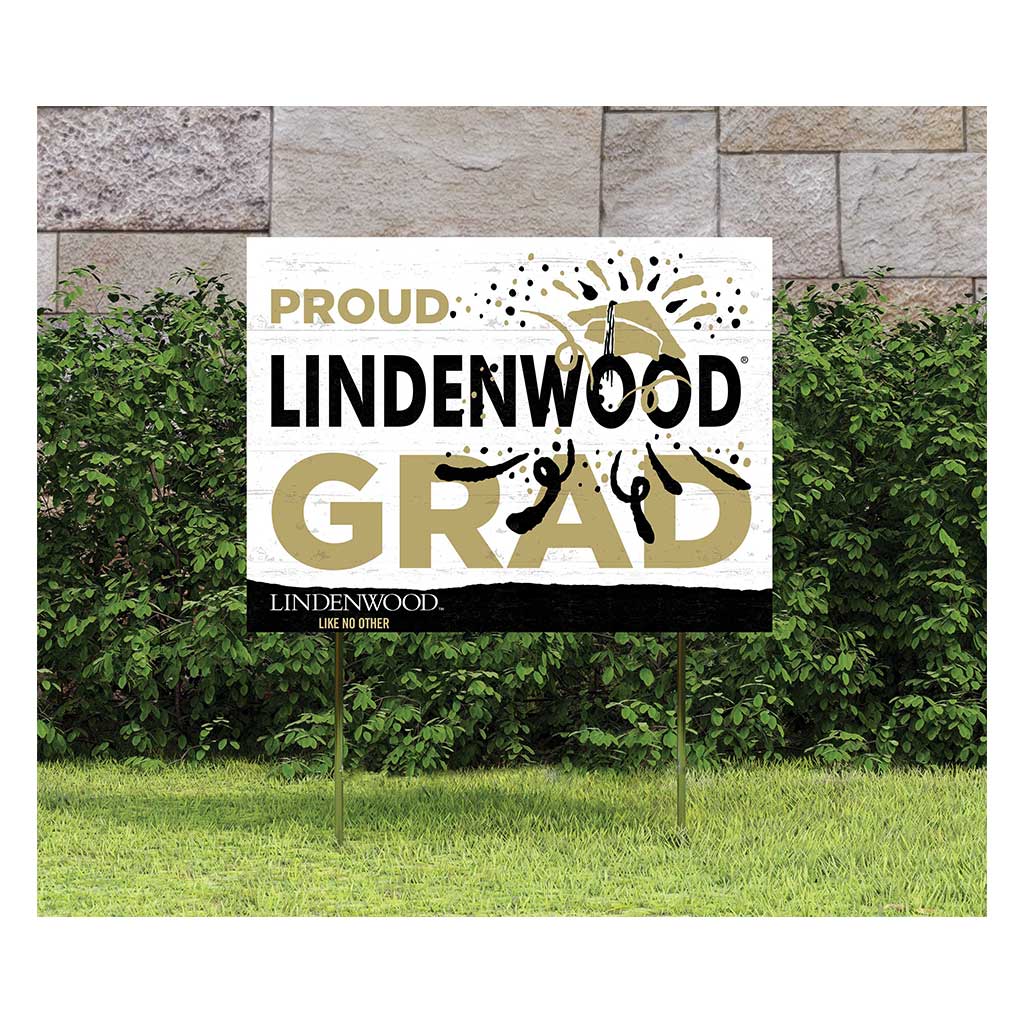 18x24 Lawn Sign Proud Grad With Logo Lindenwood Lions