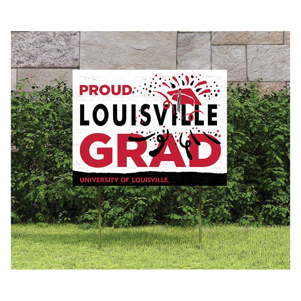 18x24 Lawn Sign Proud Grad With Logo Louisville Cardinals