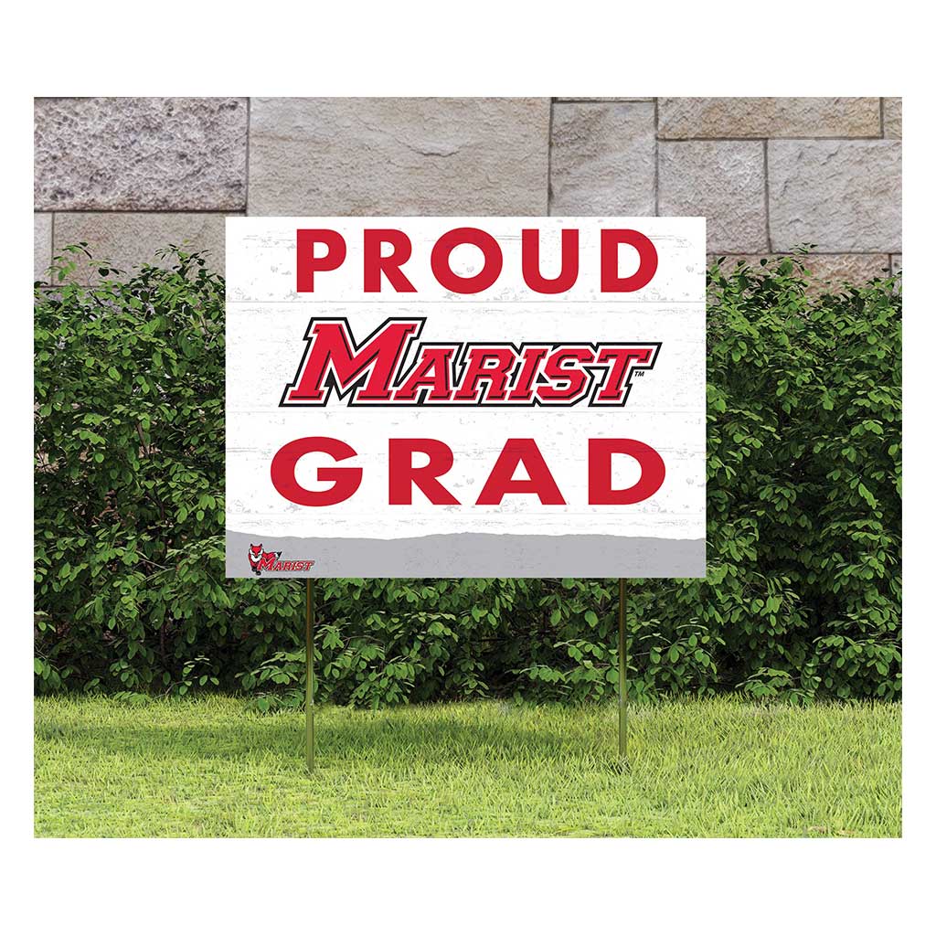 18x24 Lawn Sign Proud Grad With Logo Marist College Red Foxes