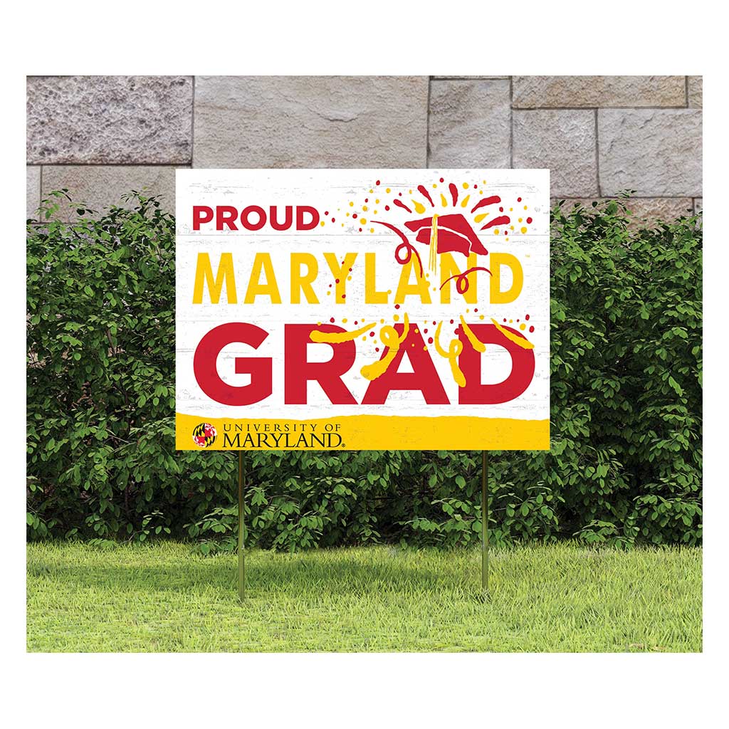 18x24 Lawn Sign Proud Grad With Logo Maryland Terrapins