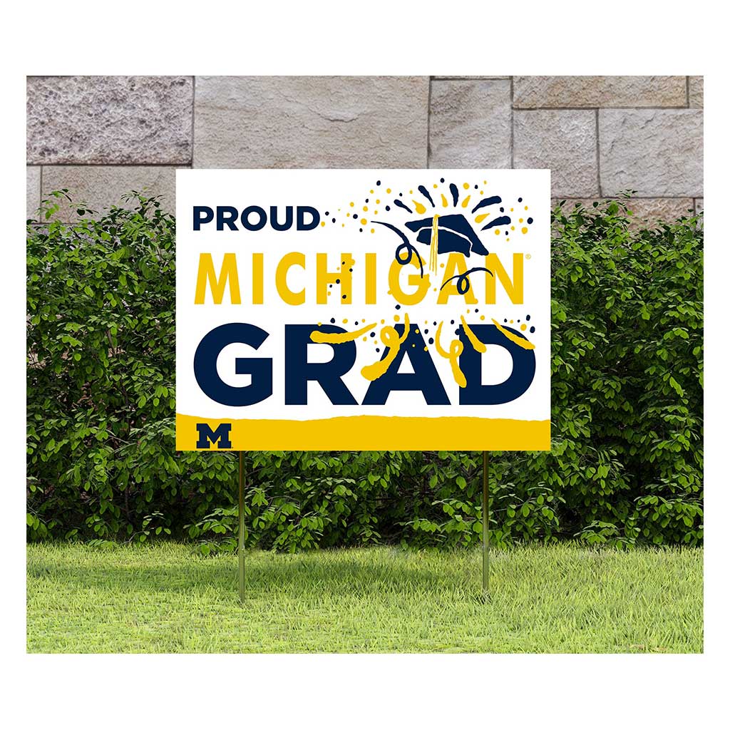 18x24 Lawn Sign Proud Grad With Logo Michigan Wolverines