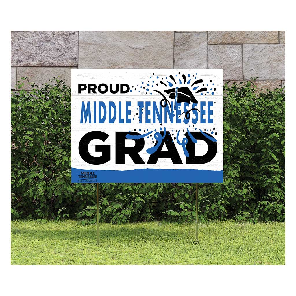 18x24 Lawn Sign Proud Grad With Logo Middle Tennessee State