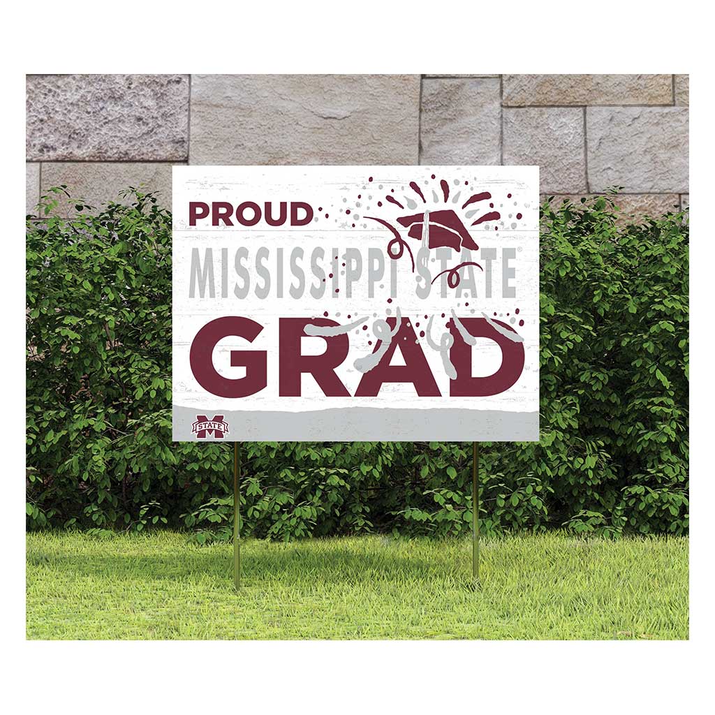 18x24 Lawn Sign Proud Grad With Logo Mississippi State Bulldogs