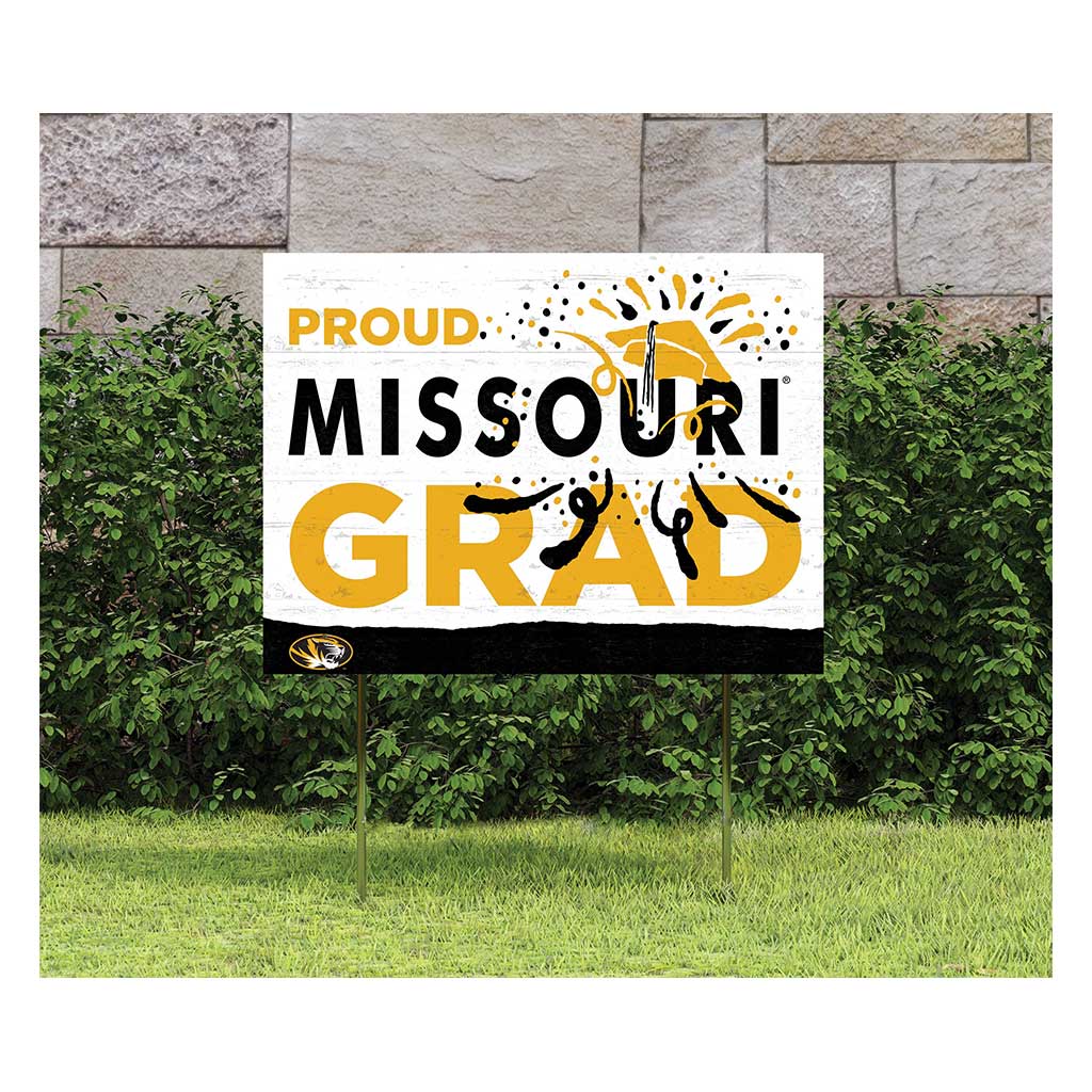 18x24 Lawn Sign Proud Grad With Logo Missouri Tigers