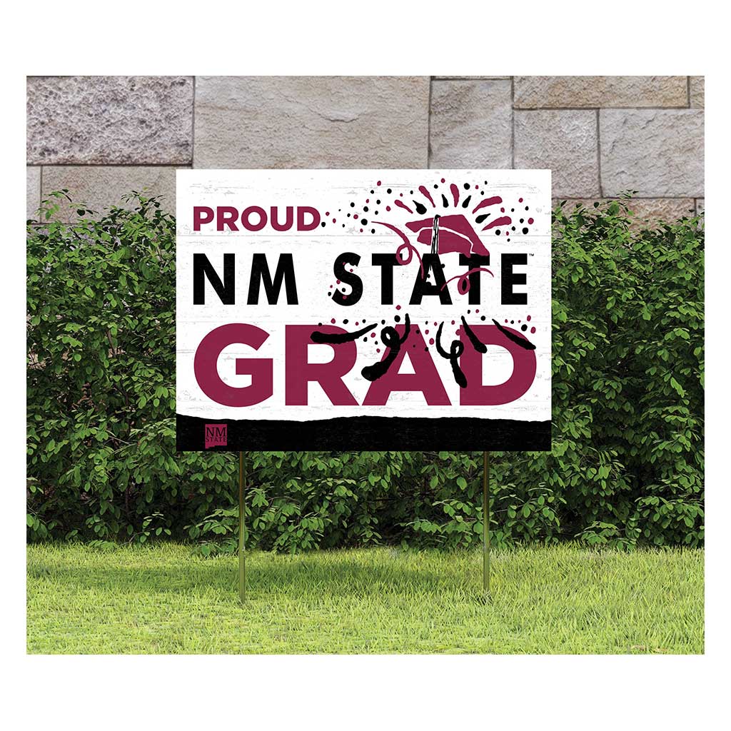 18x24 Lawn Sign Proud Grad With Logo New Mexico State Aggies