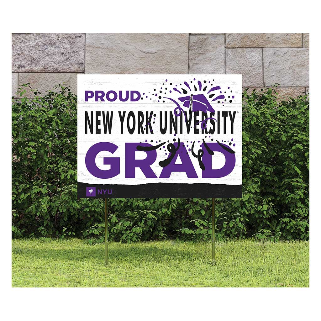 18x24 Lawn Sign Proud Grad With Logo New York University Violets