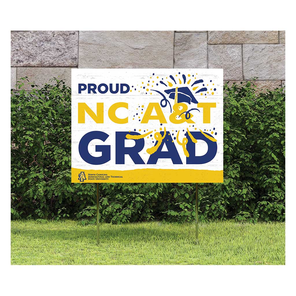 18x24 Lawn Sign Proud Grad With Logo North Carolina A&T Aggies