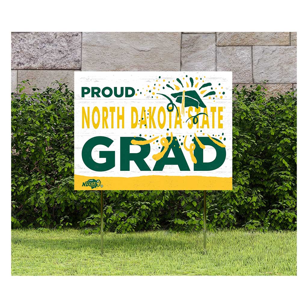 18x24 Lawn Sign Proud Grad With Logo North Dakota State Bison