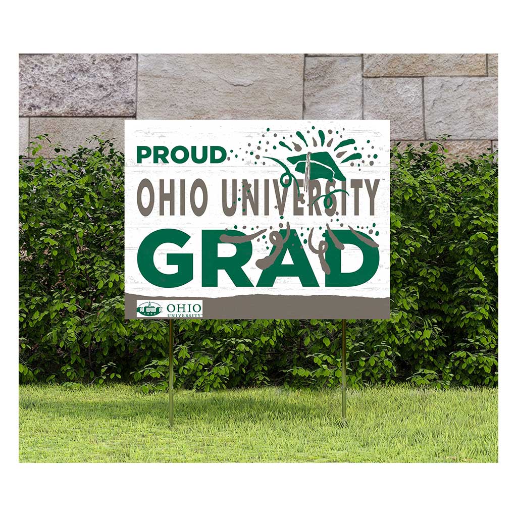18x24 Lawn Sign Proud Grad With Logo Ohio Univ Bobcats
