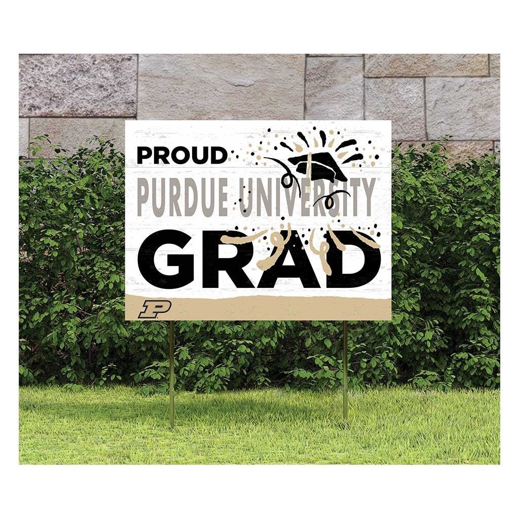 18x24 Lawn Sign Proud Grad With Logo Purdue Boilermakers
