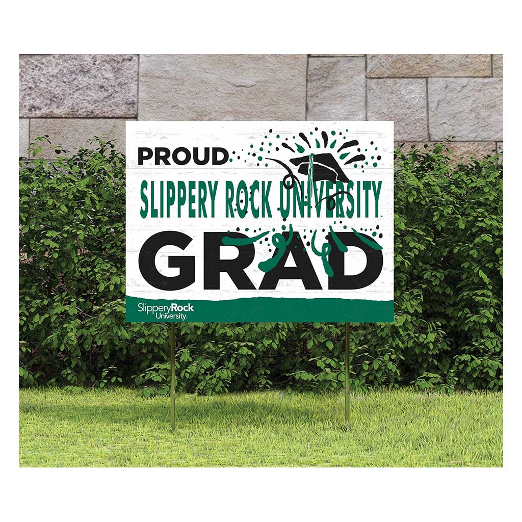 18x24 Lawn Sign Proud Grad With Logo Slippery Rock The Rock