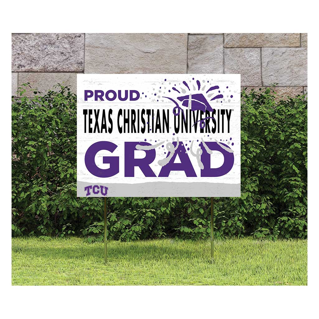 18x24 Lawn Sign Proud Grad With Logo Texas Christian Horned Frogs