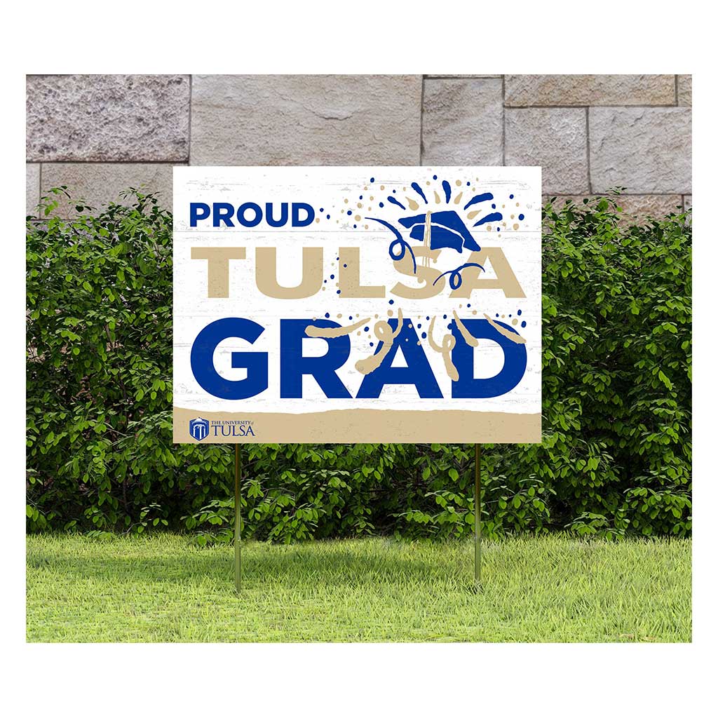 18x24 Lawn Sign Proud Grad With Logo Tulsa Golden Hurricane