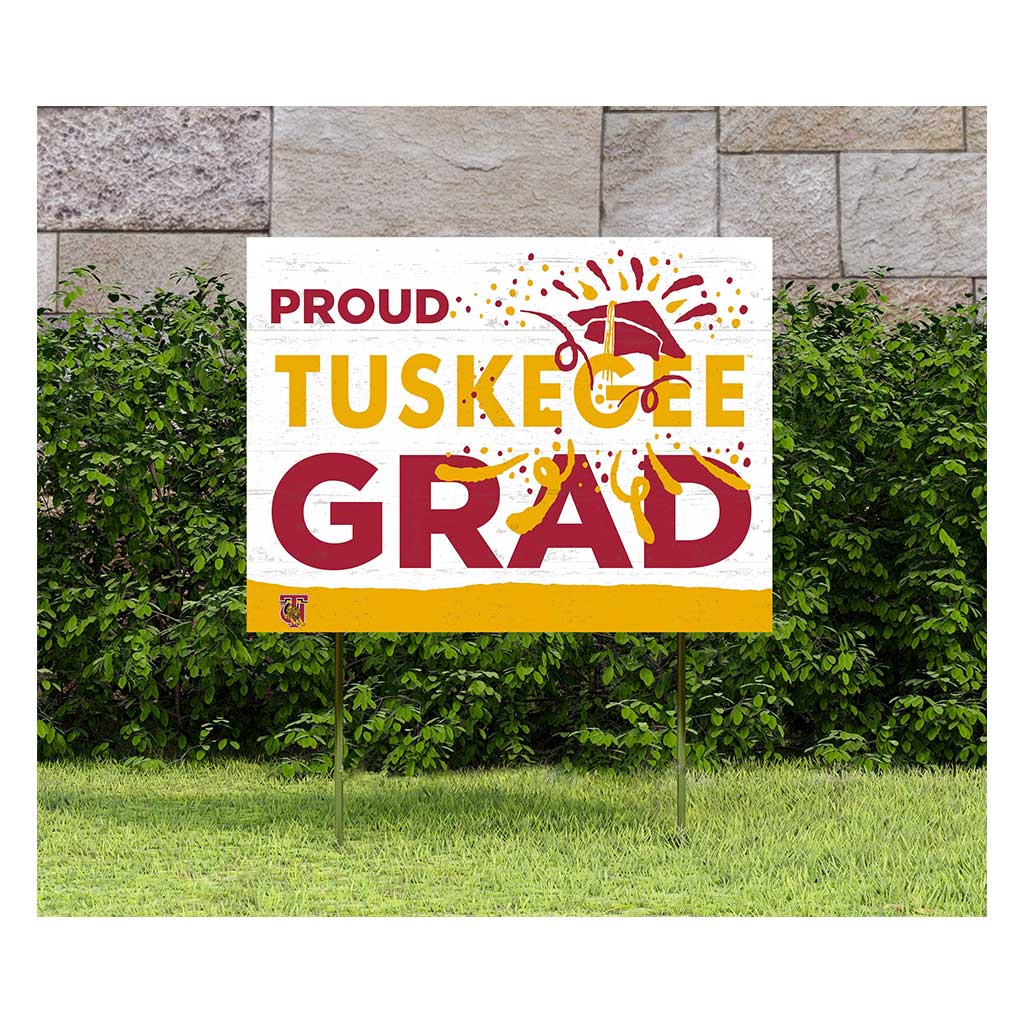 18x24 Lawn Sign Proud Grad With Logo Tuskegee Golden Tigers