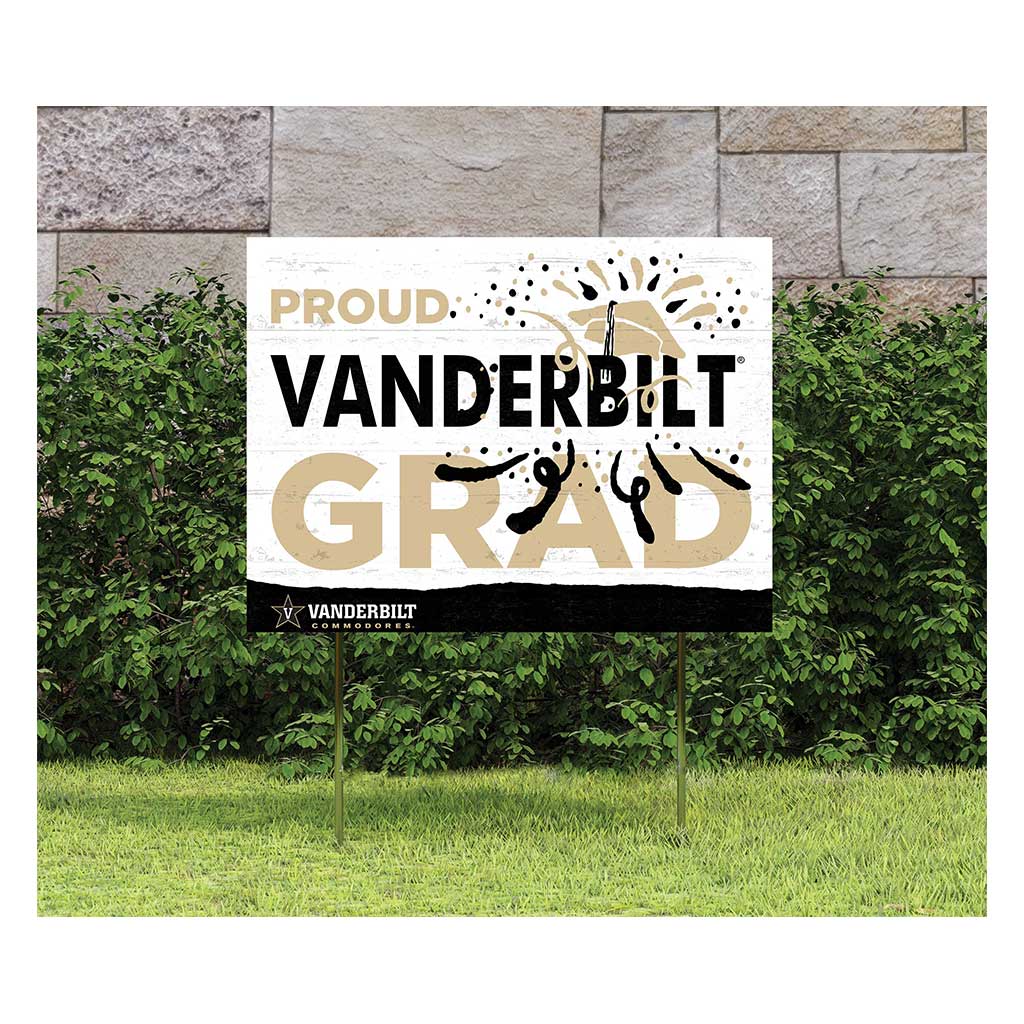 18x24 Lawn Sign Proud Grad With Logo Vanderbilt Commodores