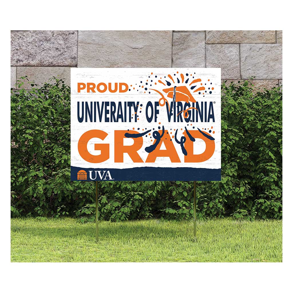 18x24 Lawn Sign Proud Grad With Logo Virginia Cavaliers