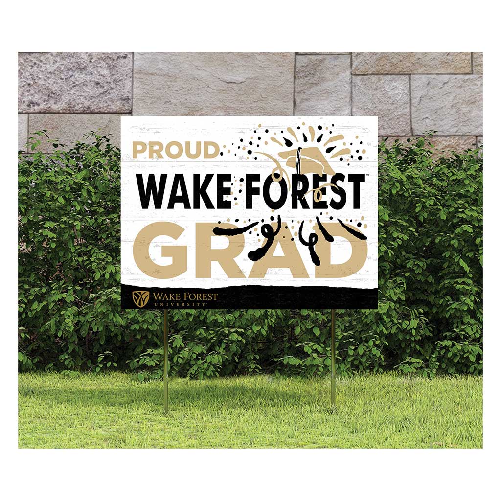 18x24 Lawn Sign Proud Grad With Logo Wake Forest Demon Deacons