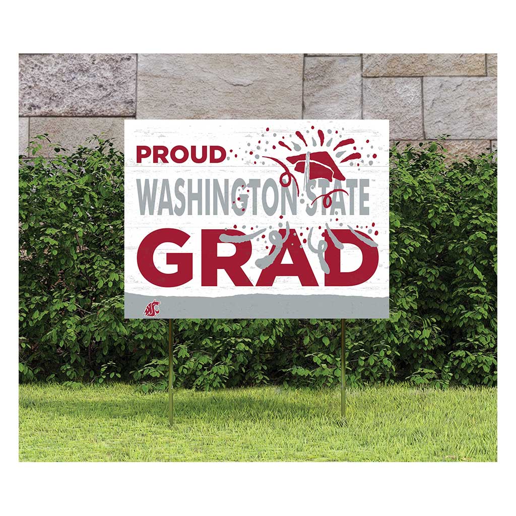 18x24 Lawn Sign Proud Grad With Logo Washington State Cougars