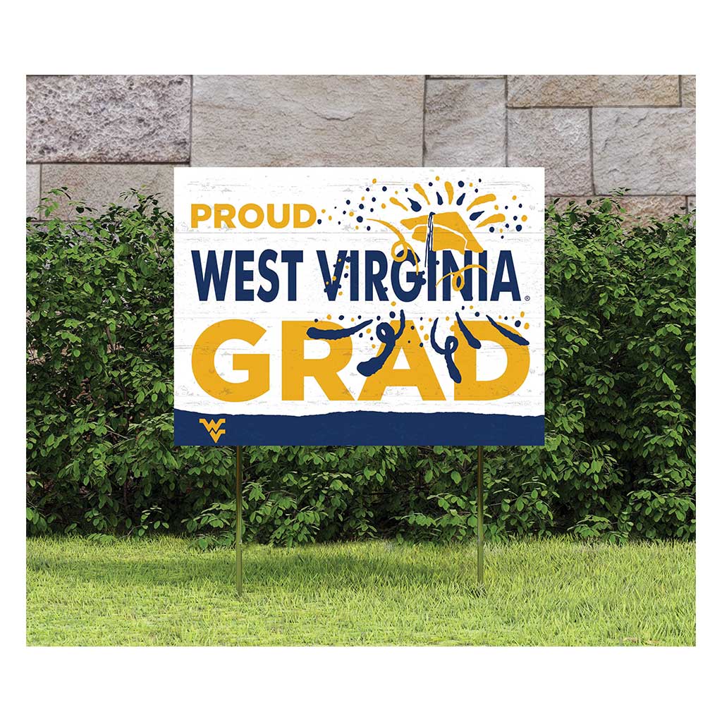 18x24 Lawn Sign Proud Grad With Logo West Virginia Mountaineers