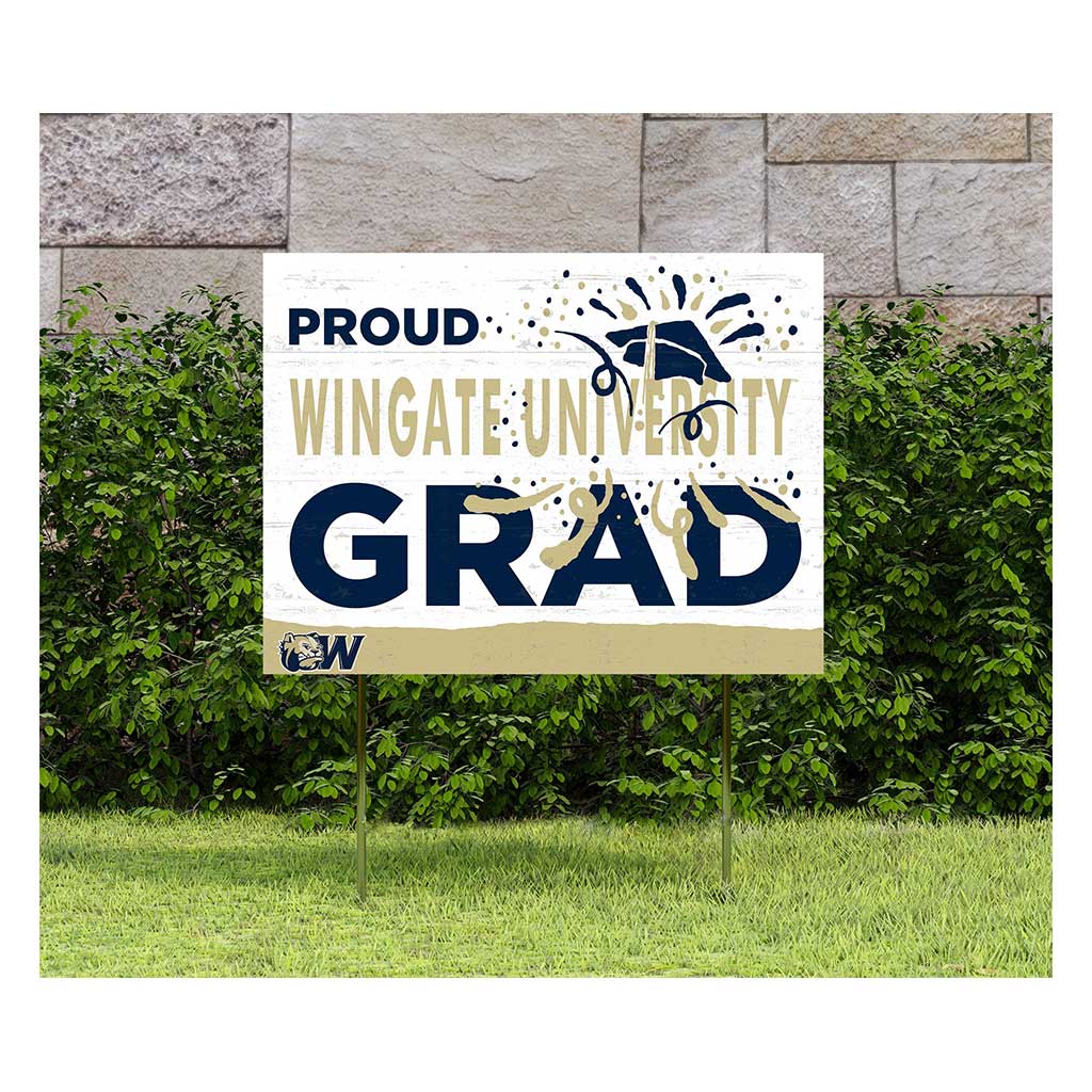 18x24 Lawn Sign Proud Grad With Logo Wingate Bulldogs