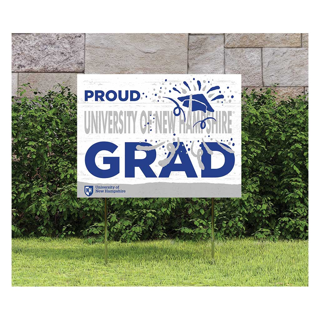 18x24 Lawn Sign Proud Grad With Logo University of New Hampshire Wildcats